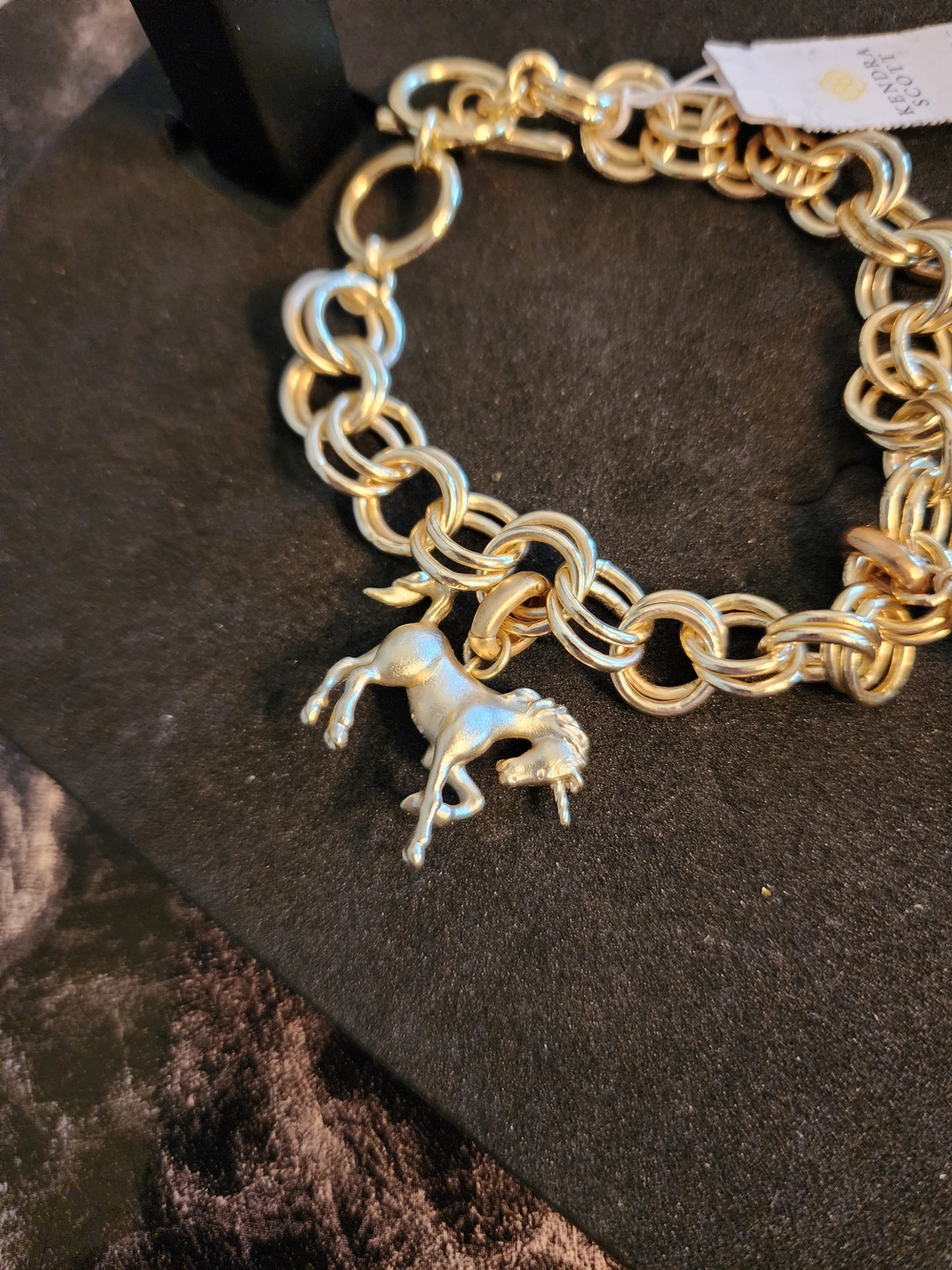 Kendra Scott Gold-Tone Unicorn Charm Bracelet with Aurora Crystal - Picture 5 of 8